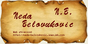 Neda Belovuković vizit kartica